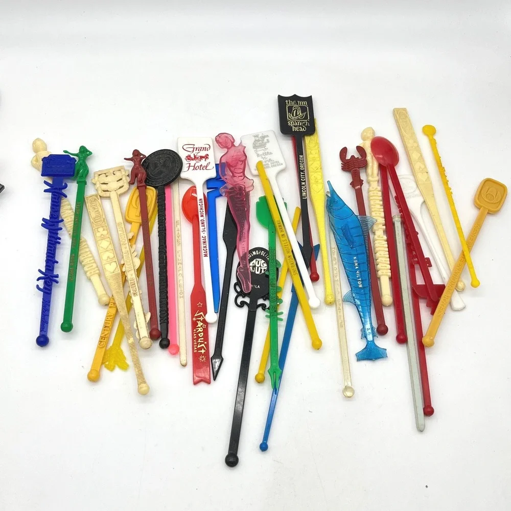 Vintage 150+‎ Swizzle Stick Lot Cocktail Stirrers Harrahs Pan Am Retro Barware